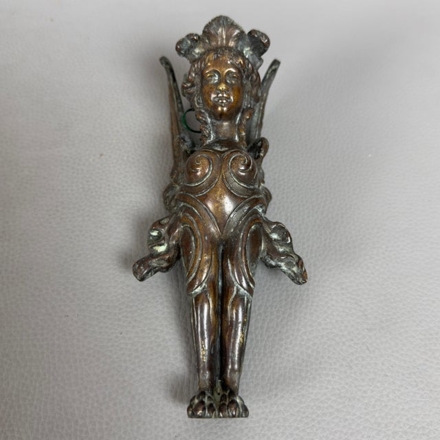 Antique Bronze Frieze Hanging Sculptures of Winged Figures, Early 20th Century, Set of 2 For Sale - Image 4 of 11