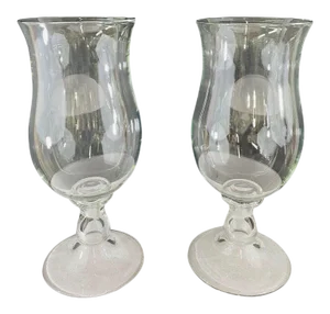 Modern Clear Glass Candleholder or Vase, a Pair
