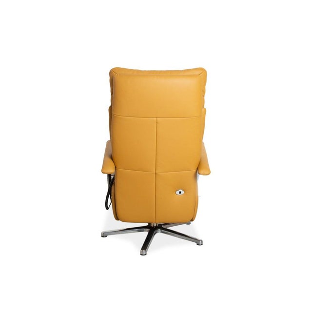 Ochre Leather Lounge Chair from Willi Schillig For Sale - Image 10 of 12