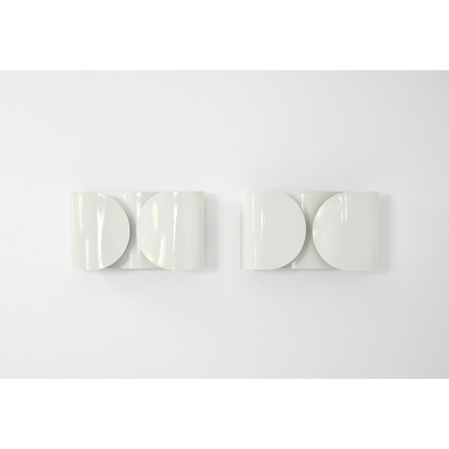 White Foglio Wall Lamps by Tobia and Afra Scarpa for Flos, 1960s, Set of 2 For Sale - Image 12 of 12