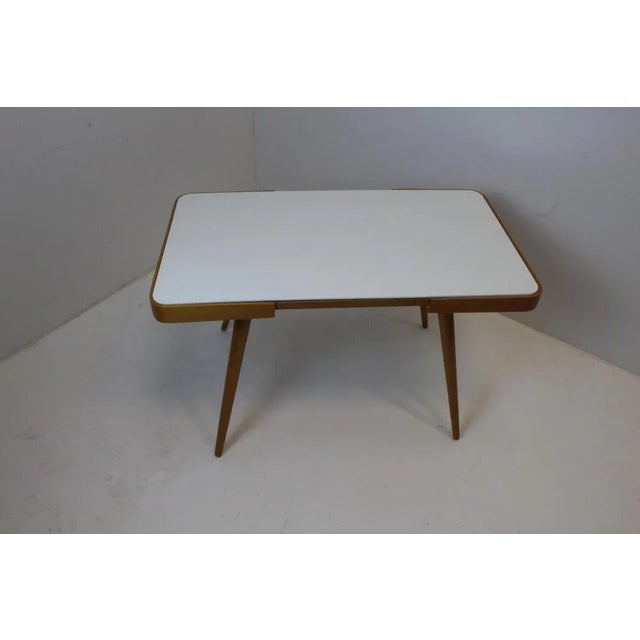 Coffee Table in Beech and Glass, 1960s, in Very Good conditions. Designed 1960 to 1969