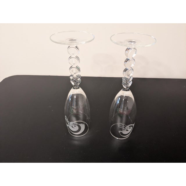 Glass Vintage St. Louis Rams 2000 Super Bowl Era Champagne Flutes - A Pair For Sale - Image 7 of 11