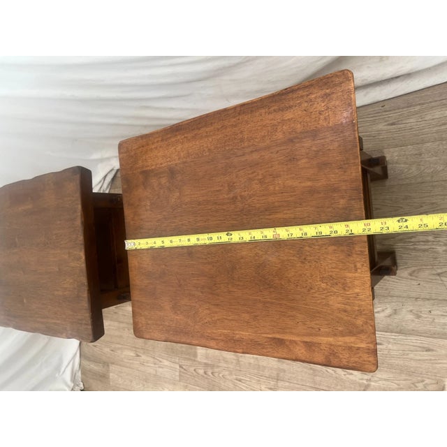 1990s Pair of Craftsman Mission Style Nightstands Side Tables Bottom Cabinet Center Shelf For Sale - Image 9 of 11