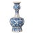 19th Century Dutch Delft Blue and White Garlic Neck Vase For Sale