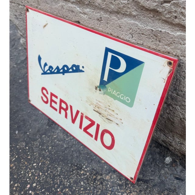 Vintage Piaggio Vespa Sign, 1960s For Sale - Image 6 of 6