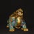 Vintage Cloisonné Enamel Gilt Bronze Dragon Turtle Censer Incense Burner With Bagua Lid For Sale - Image 4 of 9