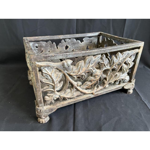 Cast Iron Rectangular Planter on Feet For Sale - Image 4 of 9