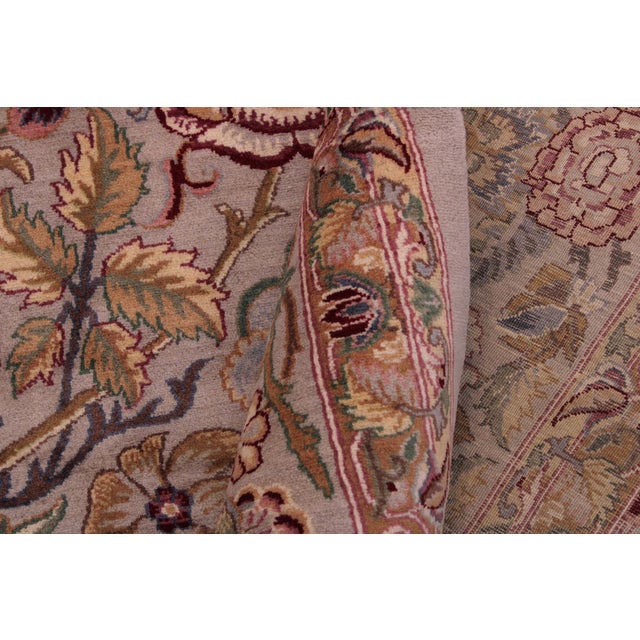 Textile Floral 1990's Pak-Persian Gray/Gray Wool Rug - 8'11'' X 12'6'' For Sale - Image 7 of 9