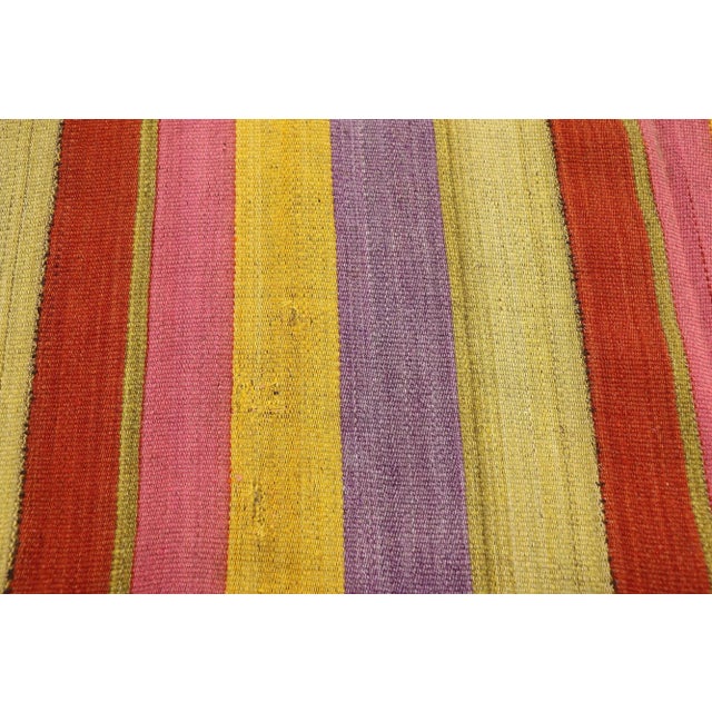 Late 20th Century Vintage Turkish Striped Kilim Rug - 06'00 X 09'07 For Sale - Image 5 of 8