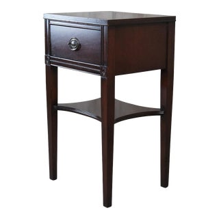 Mid 20th Century Mid Century Sheraton Style Mahogany Nightstand With Drawer For Sale