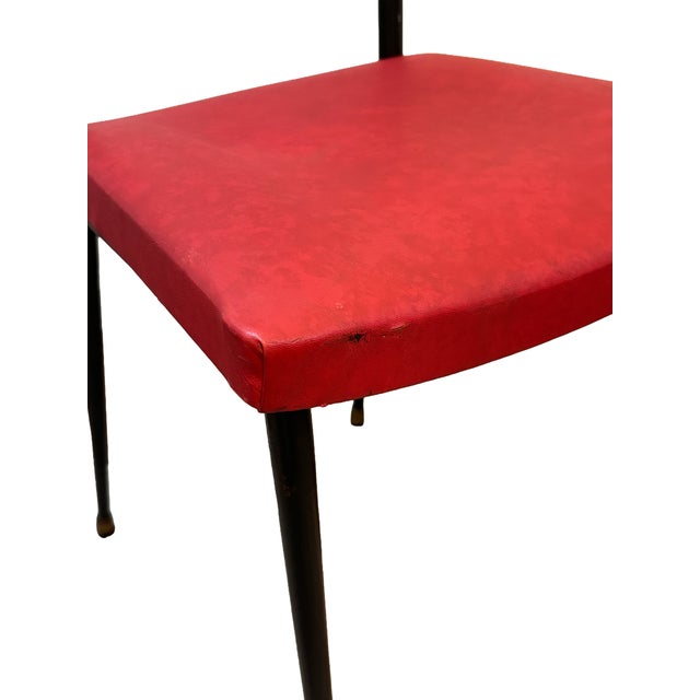 Red Authentic 1950s French Mid-Century Colette Guéden for Coop Meubles Nancy Accent Chairs - A Mismatched Pair For Sale - Image 8 of 10