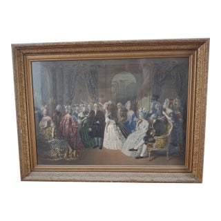 Lithograph Franklin at the Court of France For Sale