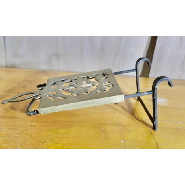 19th Century Sliding Brass and Iron Adjustable Trivet For Sale - Image 3 of 8