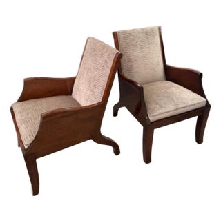 1950s Pair of Art Deco Style Lacquered Armchairs For Sale