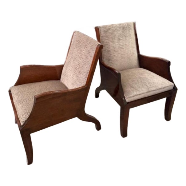 1950s Pair of Art Deco Style Lacquered Armchairs For Sale