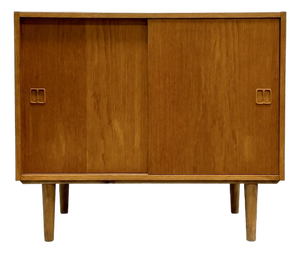 Mid Century Modern Oak Jr. Credenza | Danish Storage | Entryway Cabinet, Circa 1960's