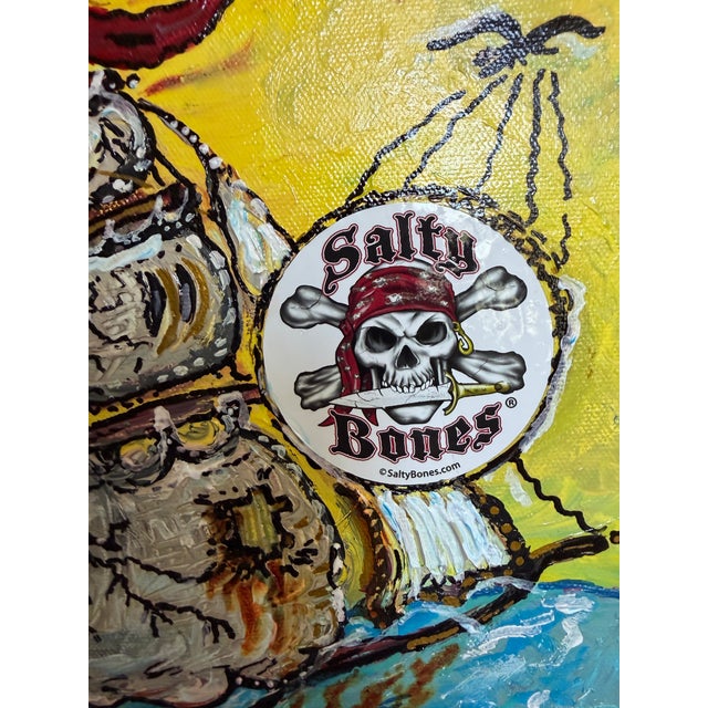 Pirate Ship of Destiny by Serg Graff Acrylic Painting Framed Nautical Art, Coa For Sale In Jacksonville, FL - Image 6 of 10
