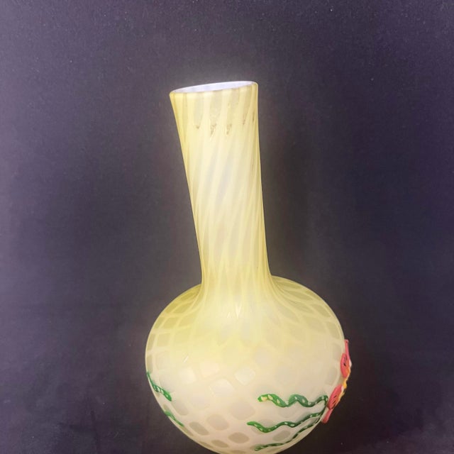 Antique Webb Victorian Satin Art Glass Bud Vase – Hand Painted Floral – Acid Marked This beautiful antique Victorian satin...