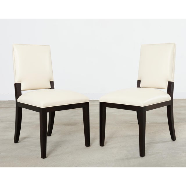 Set of Ten Kreiss Vegan Leather Sutton Dining Chairs For Sale - Image 16 of 17