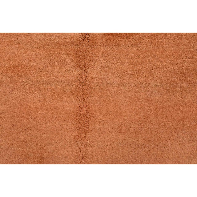 Textile Gabbeh Rug 4’8” X 6’9” Orange Wool Contemporary Hand-Knotted Carpet For Sale - Image 7 of 12