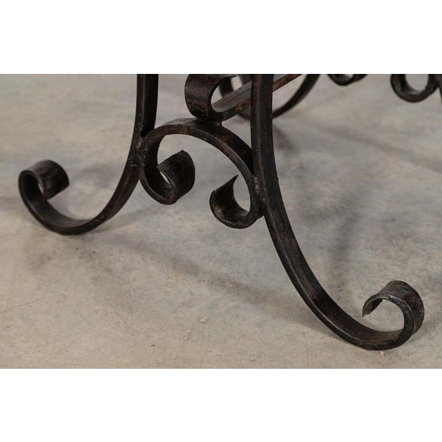 Mid-Century Spanish Brutalist Wrought Iron and Leather Stool, 1960s For Sale - Image 10 of 14