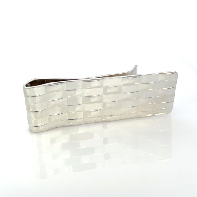 Tiffany & Co Weave Money Clip Sterling Silver 16.6 Grams Estate For Sale - Image 4 of 12