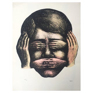 Roland Topor, Ne pas voir, ne pas\., 1970, Lithograph For Sale