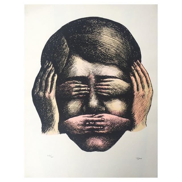 Roland Topor, Ne pas voir, ne pas\., 1970, Lithograph For Sale
