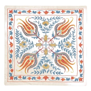 20"x21" Modern Throw Pillow. 100% Silk Cushion Cover. Embroidery Pillowcase For Sale