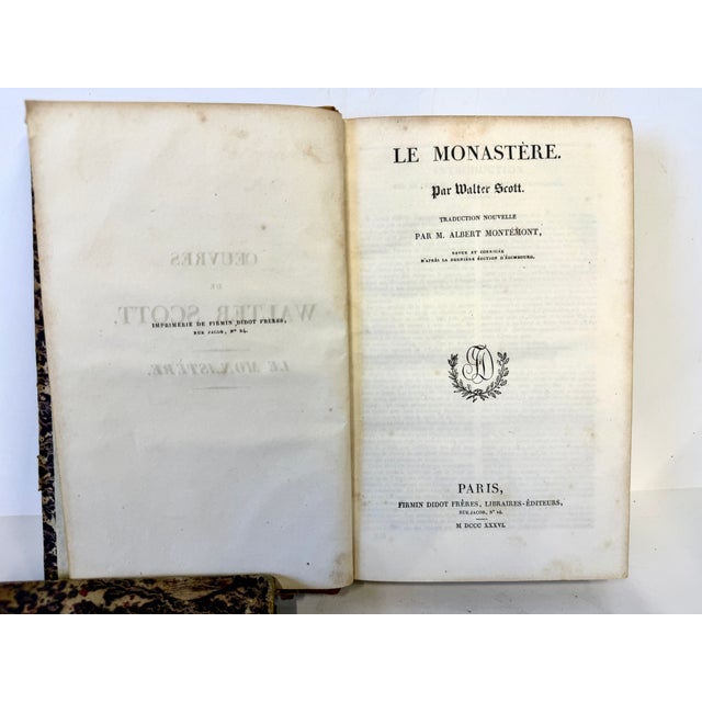 Taupe 1830s Antique French Edition Walter Scott Novels Half-Leather - Set of 5 For Sale - Image 8 of 11