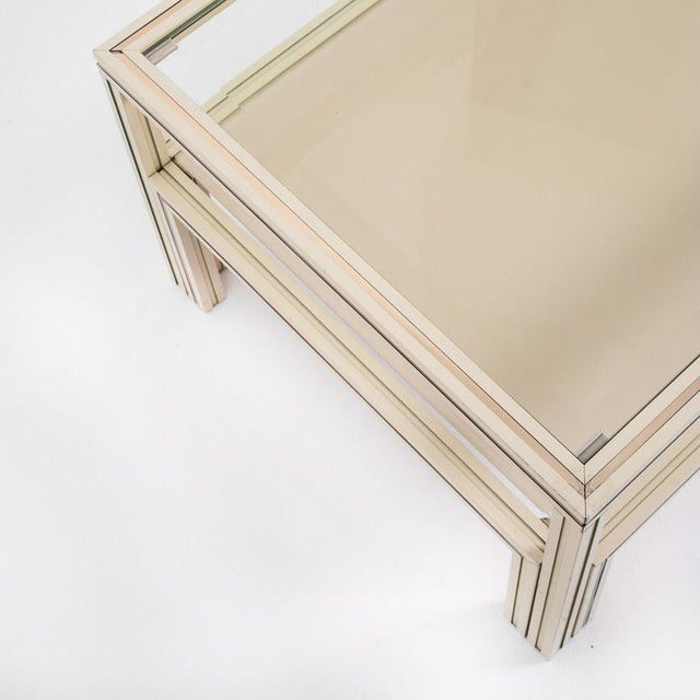 Cream Vintage Coffee Table by Pierre Vandel, Paris, France, 1980s For Sale - Image 8 of 10