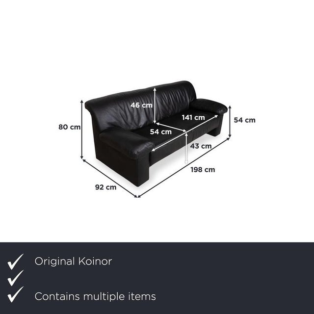 with this Koinor Duo, you'll bring a three-seater and a two-seater sofa in deep black to your living room. Both sofas...
