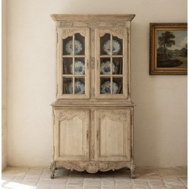 19th Century French Louis XIV Two-Tiered Bookcase ~ China Buffet is a magnificent example of fine furniture craftsmanship...