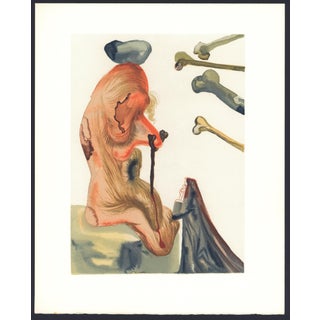 1963 Dalí Divine Comedy Engraving Enfer Chant 20 "Le Flatteur" (The Flatter) For Sale