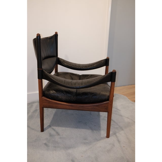Kristian Vedel 1960s Danish Modern Kristian Vedel "Modus" Leather Lounge Chairs — Pair For Sale - Image 4 of 15