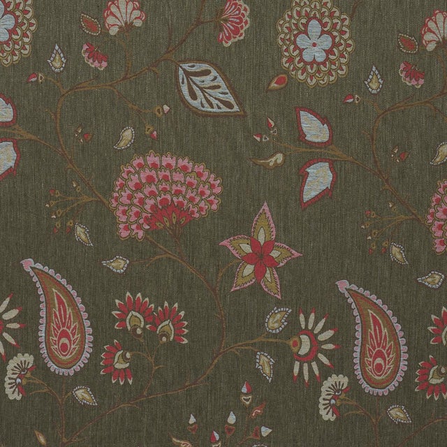Sample - Schumacher Fiammetta Jacquard Fabric In Verde For Sale