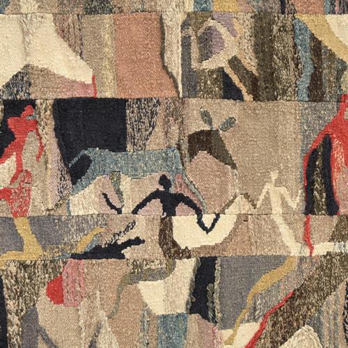 Abstracted Figurative Rug in Fabric For Sale - Image 17 of 18