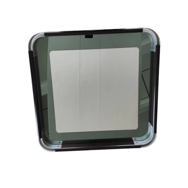 Vintage Square Mirror with Chrome Frame, 1970s For Sale - Image 10 of 10