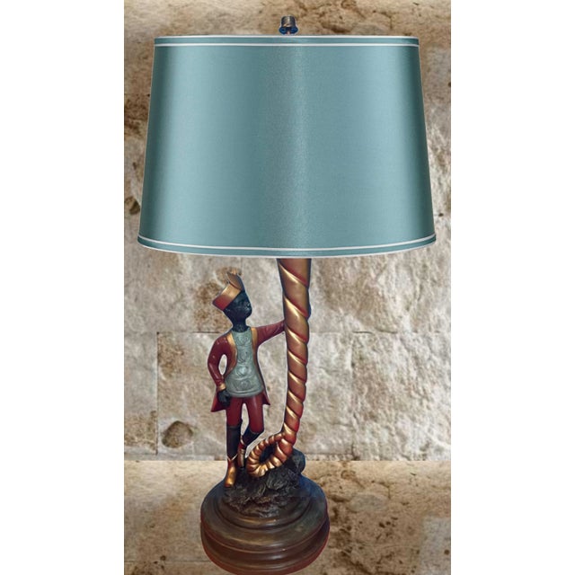 Vintage Monkey in Moroccan Attire Cornucopia Table Lamp For Sale - Image 10 of 12