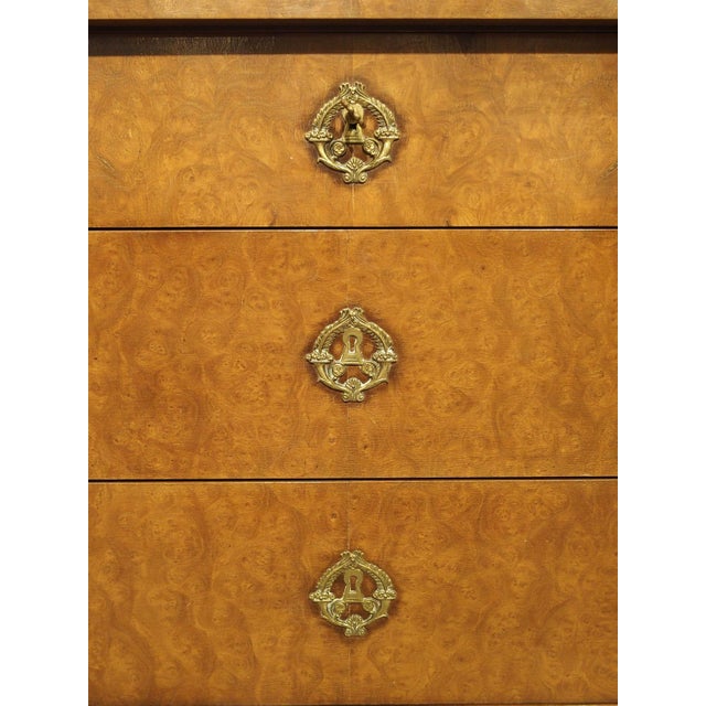 More information coming soon… Dating to circa 1900, the motifs on this marble top commode with gilt mounts are definitely...