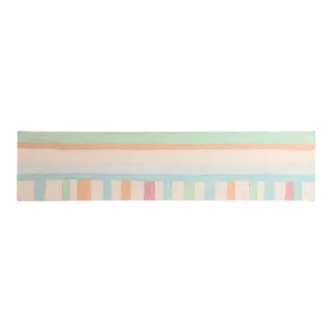 Large Original Vintage 1980s Oil on Canvas Pastel Colored Horizontal Painting #1