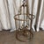 English Recency style vintage open frame aged brass patina curved shaped, six light lantern/chandelier/pendant light fixture.