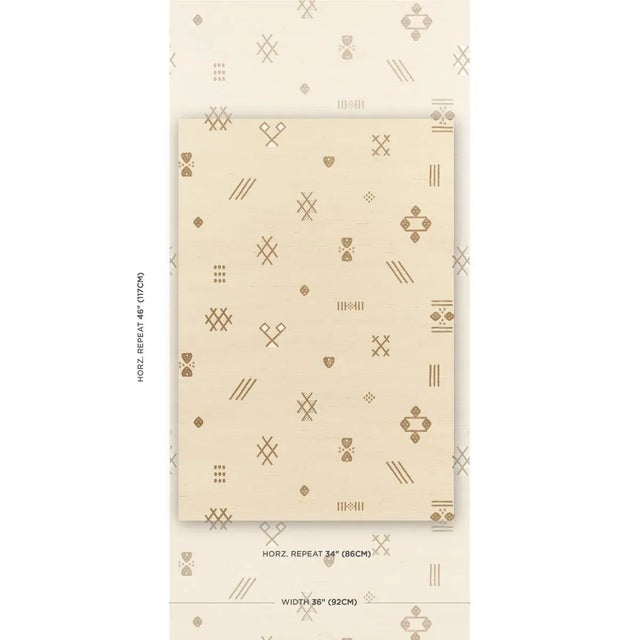 Samsun Sisal wallpaper features a full-width layout of mystical free-floating, hand-printed motifs. Also available as an...