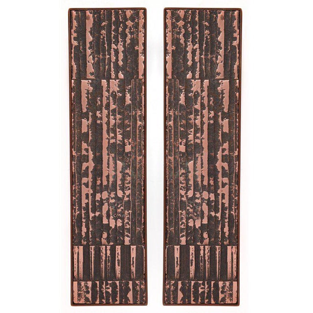 1960s Copper and Steel Door Handles - a Pair For Sale - Image 5 of 5
