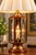 Hollywood Regency Mid 20th Century Hollywood Regency Wood, Brass & Etched Glass Lantern Table Lamps - Pair For Sale - Image 3 of 8
