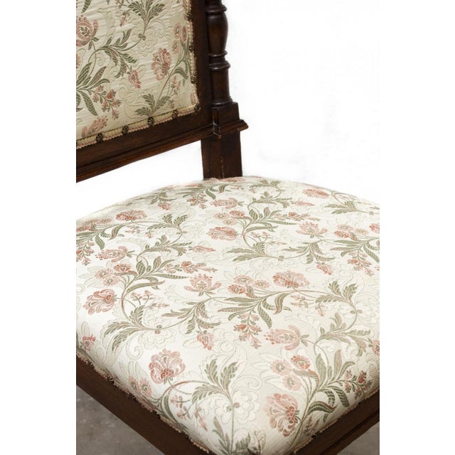 Set of Late 19th Century Walnut Chairs, 1890s For Sale - Image 3 of 15