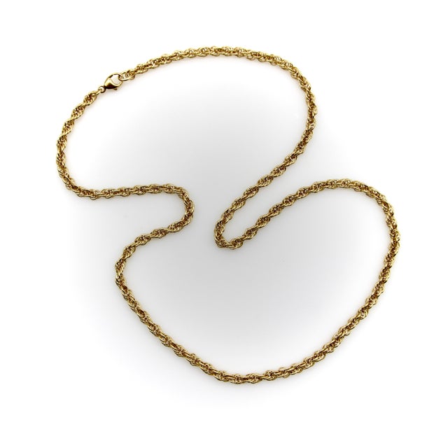 Modern Vintage 14k Gold 18” Rope Chain For Sale - Image 3 of 8
