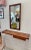1970’s Craft Made Walnut Mirror and Wall Shelf with Drawer For Sale - Image 9 of 12