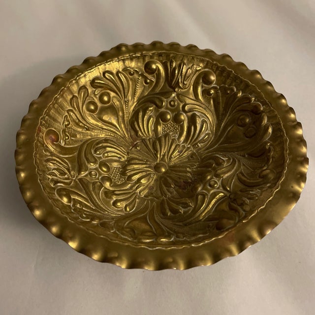 Mid 19th Century Mid 19th Century Antique Gilt Brass French Repousse Bowl For Sale - Image 5 of 8
