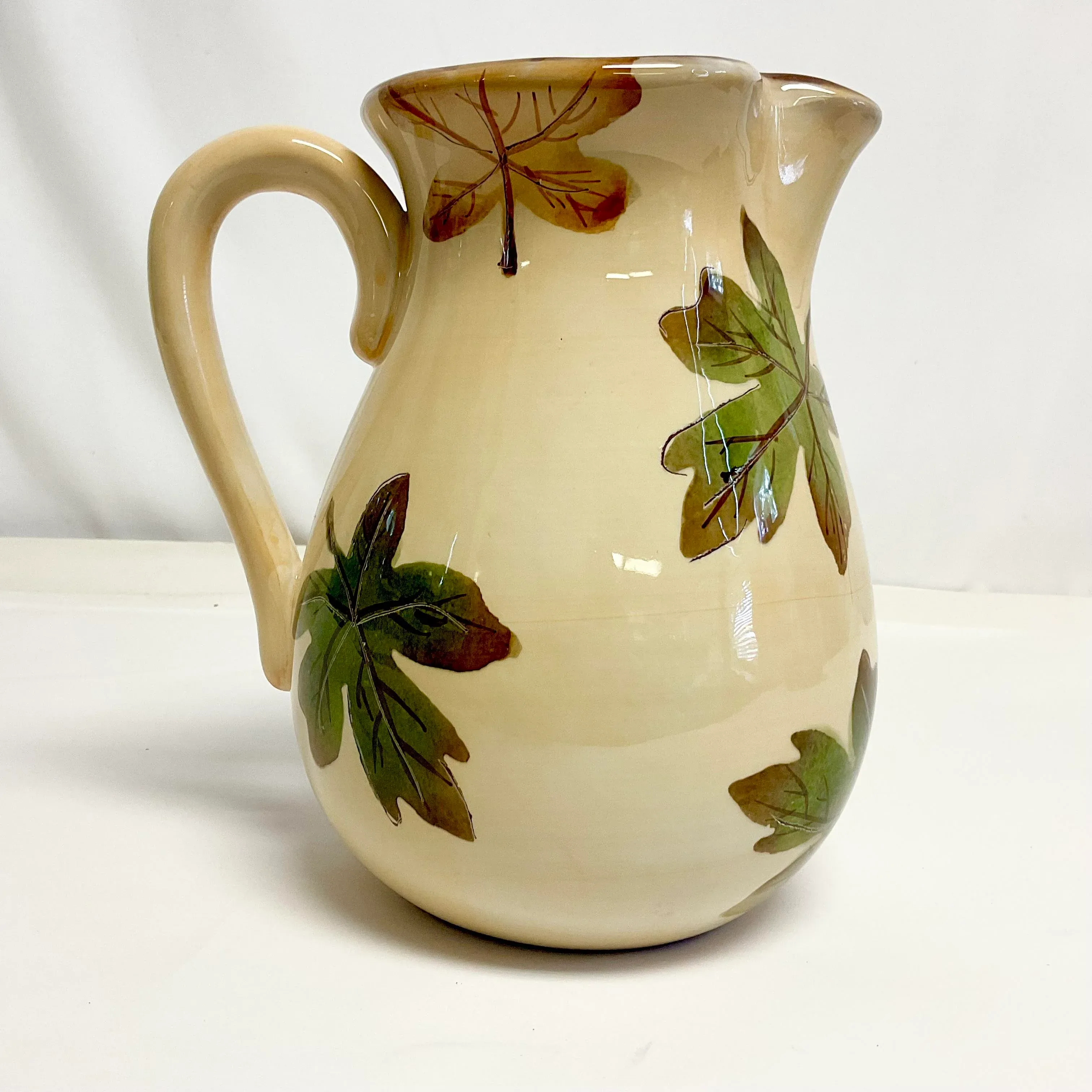 1990s Vintage Arts & Crafts Pottery Barn Harvest Pitcher. | Chairish